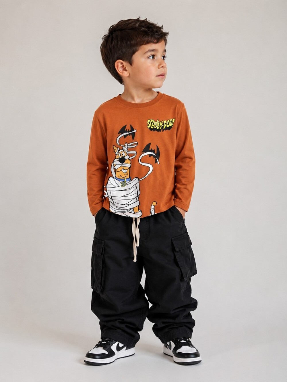 Zara Kids Scooby-Doo Mummy Long Sleeve Shirt Halloween Brown 3-4 Years